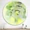 Designart - Abstract Pond of Green and Yellow - Modern Metal Circle Wall Art